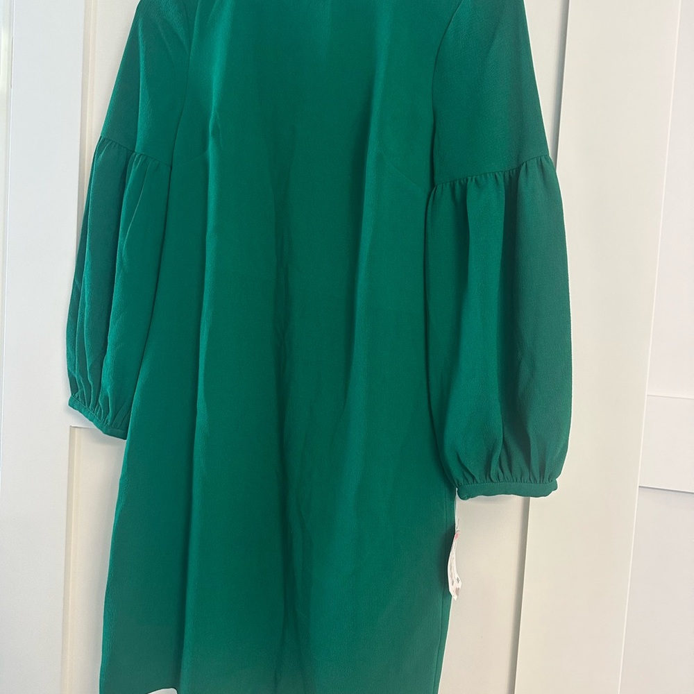 Green Puff Sleeve Dress
